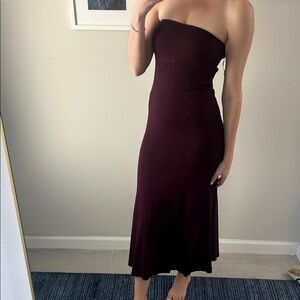 H&M Strapless Dark Red Dress